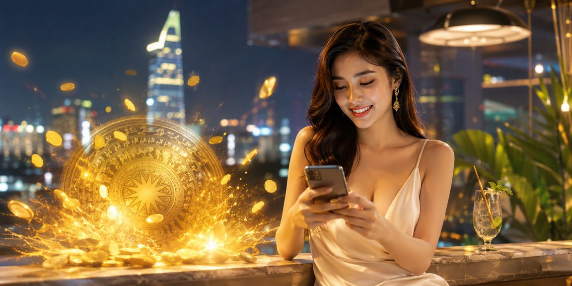 Người dùng TP Hồ Chí Minh mở casino di động trong không khí neon buổi tối